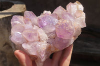 Natural Jacaranda Amethyst Clusters x 3 From Zambia