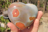 Polished Polychrome Jasper Hearts x 5 From Madagascar