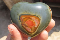 Polished Polychrome Jasper Hearts x 5 From Madagascar