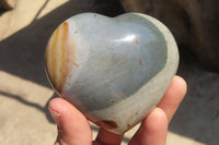 Polished Polychrome Jasper Hearts x 5 From Madagascar