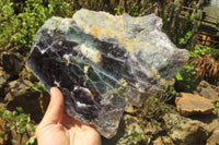 Polished Watermelon Fluorite Slice x 1 From Uis, Namibia