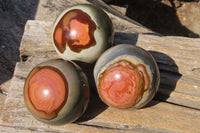 Polished Polychrome Jasper Spheres x 3 From Madagascar