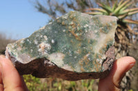 Natural Chrysocolla With Malachite & Salrose Dolomite Specimens x 4 From Congo