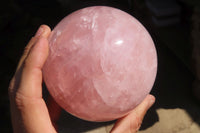 Polished Star Rose Quartz Sphere x 1 From Antsirabe, Madagascar