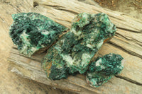 Natural Crystalline Malachite Specimens x 3 From Kasompe, Congo