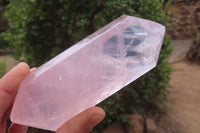 Polished Double Terminated Rose Quartz Points x 3 From Madagascar