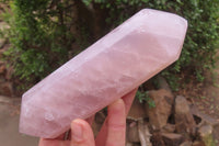 Polished Double Terminated Rose Quartz Points x 3 From Madagascar