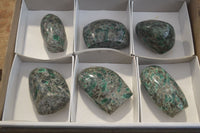 Polished Emeralds In Matrix Standing Free Forms x 6 From Sandawana, Zimbabwe