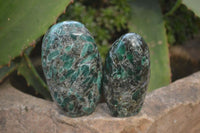 Polished Emeralds In Matrix Standing Free Forms x 6 From Sandawana, Zimbabwe