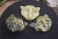 Polished Leopard Stone Cat Faces X 3 From Zimbabwe