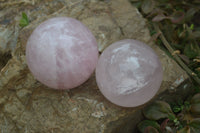 Polished Star Rose Quartz Sphere-Balls x 4 From Madagascar