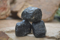 Natural Alluvial Schorl Black Tourmaline Crystals x 22 From Zimbabwe