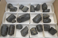 Natural Alluvial Schorl Black Tourmaline Crystals x 22 From Zimbabwe