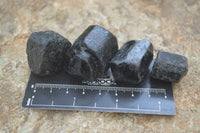 Natural Alluvial Schorl Black Tourmaline Crystals x 22 From Zimbabwe