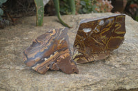 Polished On One Side Nguni Jasper Specimens x 2 From Prieska, South Africa