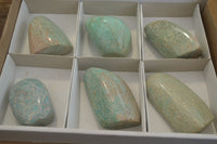 Polished Amazonite Standing Free Forms x 6 From Zimbabwe