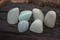 Polished Amazonite Standing Free Forms x 6 From Zimbabwe