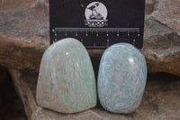 Polished Amazonite Standing Free Forms x 6 From Zimbabwe