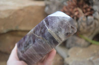 Polished Smokey Chevron Amethyst Point-Prism x 1 From Madagascar