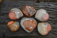 Polished Polychrome Jasper Hearts x 6 From Madagascar