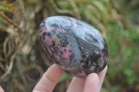 Polished Rhodonite Gemstone Hearts & Egg x 4 From Madagascar