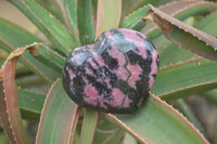 Polished Rhodonite Gemstone Hearts & Egg x 4 From Madagascar