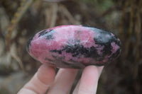 Polished Rhodonite Gemstone Hearts & Egg x 4 From Madagascar