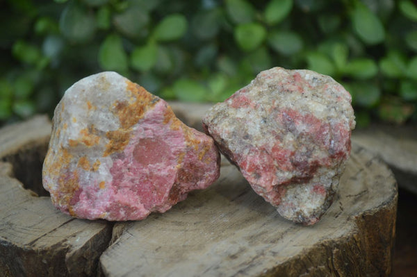 Natural Rhodonite Cobbed Specimens x 12 From Zimbabwe