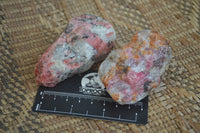 Natural Rhodonite Cobbed Specimens x 12 From Zimbabwe