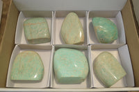 Polished Amazonite Standing Free Forms x 6 From Zimbabwe