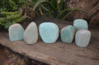 Polished Amazonite Standing Free Forms x 6 From Zimbabwe