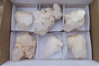 Natural Clear Quartz Clusters x 6 From Madagascar