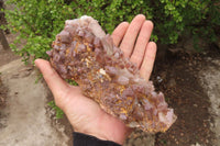 Natural Red Hematoid Quartz Clusters x 2 From Karoi, Zimbabwe