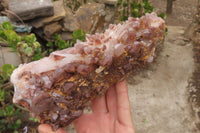 Natural Red Hematoid Quartz Clusters x 2 From Karoi, Zimbabwe