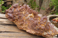 Natural Red Hematoid Quartz Clusters x 2 From Karoi, Zimbabwe