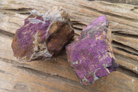 Natural Metallic Purpurite Cobbed Specimens x 6 From Erongo, Namibia