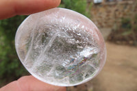 Polished Clear Quartz Galet-Palm Stones x 12 From Madagascar