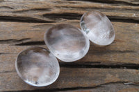 Polished Clear Quartz Galet-Palm Stones x 12 From Madagascar