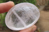 Polished Clear Quartz Galet-Palm Stones x 12 From Madagascar