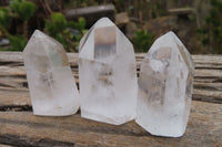 Polished Clear Quartz Points x 12 From Madagascar