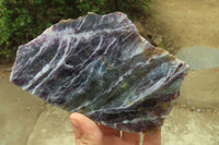 Polished Watermelon Fluorite Slices x 2 From Uis, Namibia