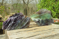 Polished Watermelon Fluorite Slices x 2 From Uis, Namibia