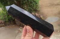 Polished Black Basalt Point-Prisms x 6 From Antsirabe, Madagascar