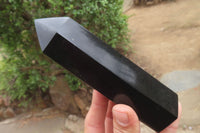 Polished Black Basalt Point-Prisms x 6 From Antsirabe, Madagascar