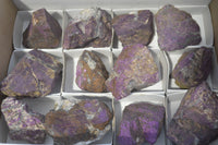 Natural Metallic Purpurite Cobbed Specimens x 12 From Erongo, Namibia