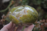 Polished Green Opal Standing Free Forms x 2 From Antsirabe, Madagascar