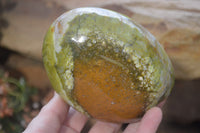 Polished Green Opal Standing Free Forms x 2 From Antsirabe, Madagascar