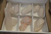 Natural Double Terminated Floater Quartz Crystals x 8 From Madagascar