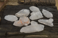 Natural Double Terminated Floater Quartz Crystals x 8 From Madagascar