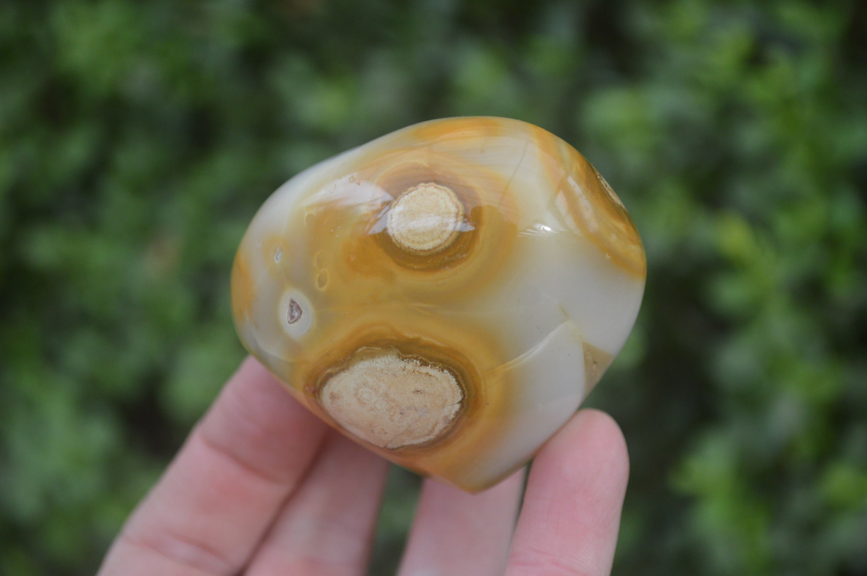 Antique Agate banded Amber store Geode bowl - dish Hand Carved